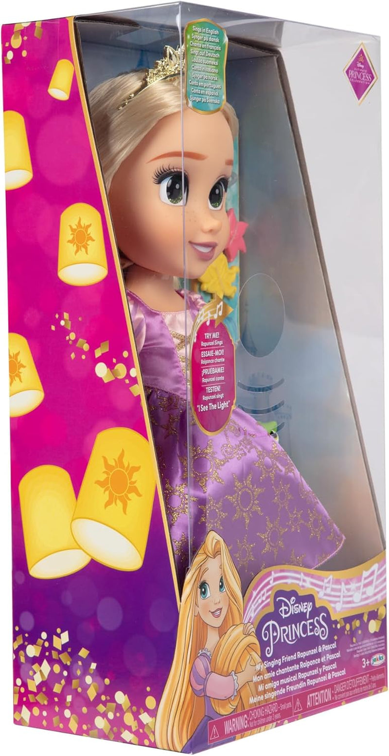 Disney Princess Rapunzel, 35 cm große singende Puppe, singt „I See The Light“, inklusive Zubehör für mehr Spaß, perfekt für Mädchen ab 3 Jahren, Lila