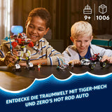 LEGO Dreamzzz Coopers Tiger-Mech und Zeros Hot Rod-Auto, Spielzeugauto für Kinder, Geschenk für 9-jährige Jungen und Mädchen, 2-in-1-Spielset mit Mech und Minifiguren 71497 Bausets Besuchen Sie den LEGO-Store