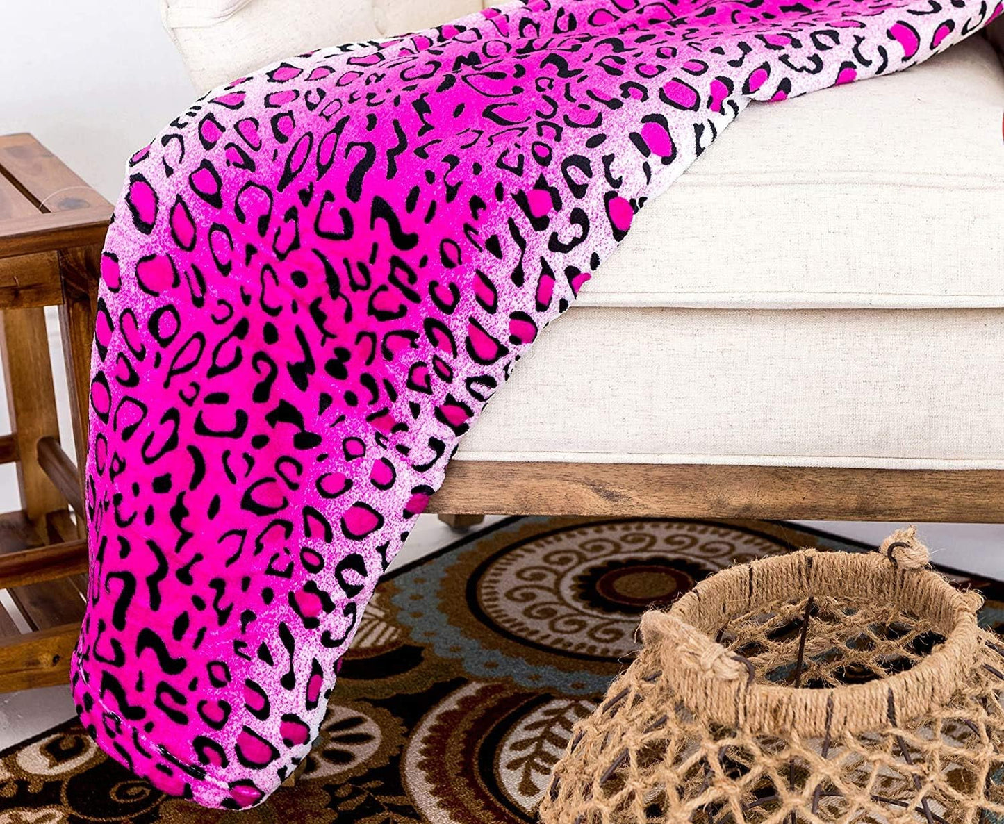 Home Must Haves Queen/King Zebra Giraffe Safari Tierdruck ganzjährig superweiche warme Couch-Überwurfdecke Bettgröße rosa Polyester rosa Leopard Steppdecken und Steppdecken Naty Shop