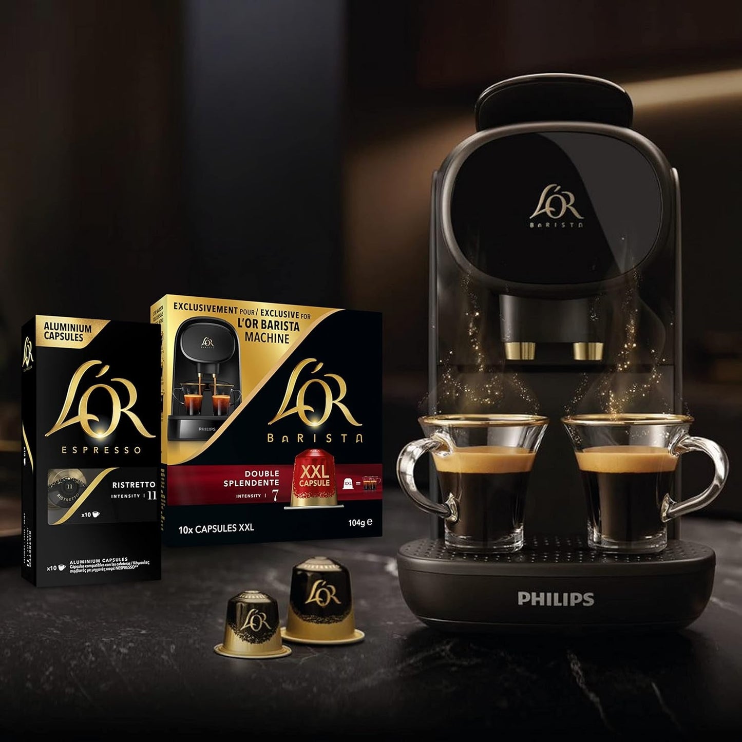 L'OR Espresso Kaffeekapseln Onyx | Intensität 12 | 200 kompatible Nespresso-Kapseln (R)* – exklusiv bei Amazon