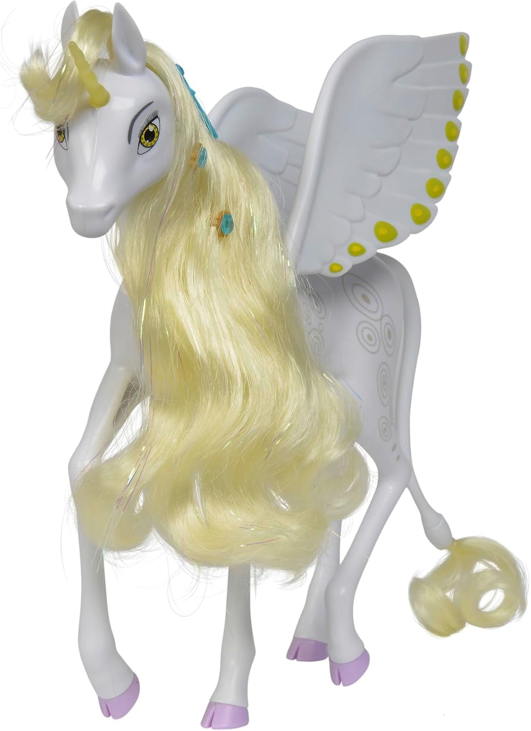 Simba 109480093 – Mia and Me Einhorn Onchao, mit beweglichen Flügeln, Haarspangen, Stylingbürste, Spielzeugpferd, Pony, Centopia, ab 3 Jahren, Pink