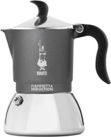 Bialetti Fiammetta Induktionskaffeemaschine, 2 Tassen (100 ml), für alle Herdarten geeignet, elegantes Design, schwarz