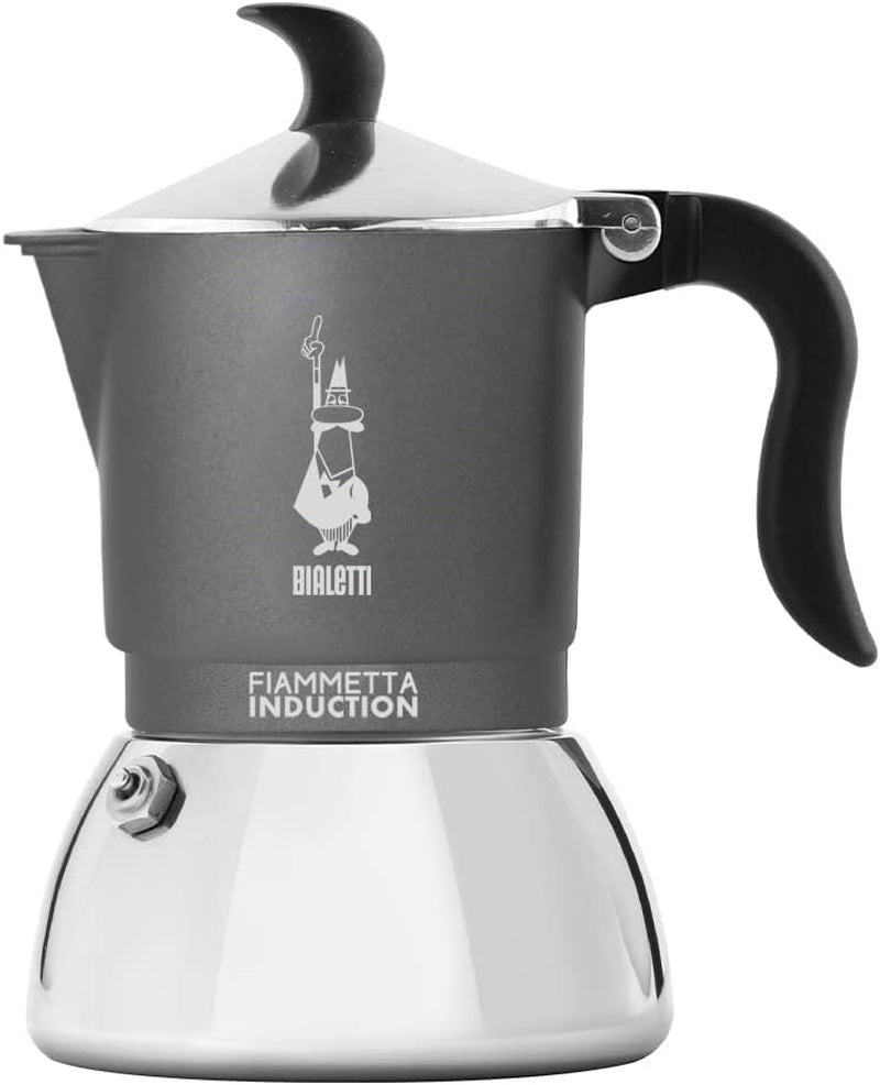 Bialetti Fiammetta Induktionskaffeemaschine, 2 Tassen (100 ml), für alle Herdarten geeignet, elegantes Design, schwarz