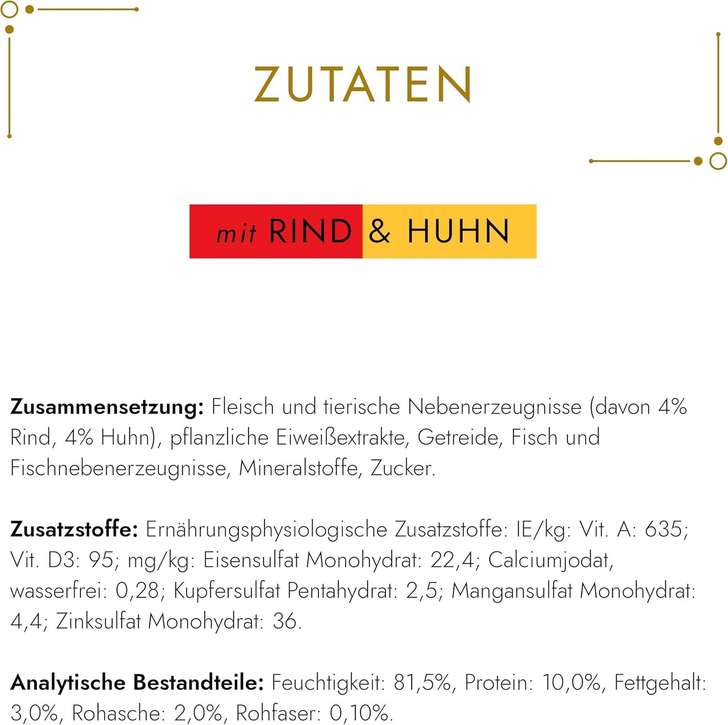 Gourmet Gold Fine Composition Nassfutter für Katzen mit Rind und Huhn, 12er Pack (12 x 85g)