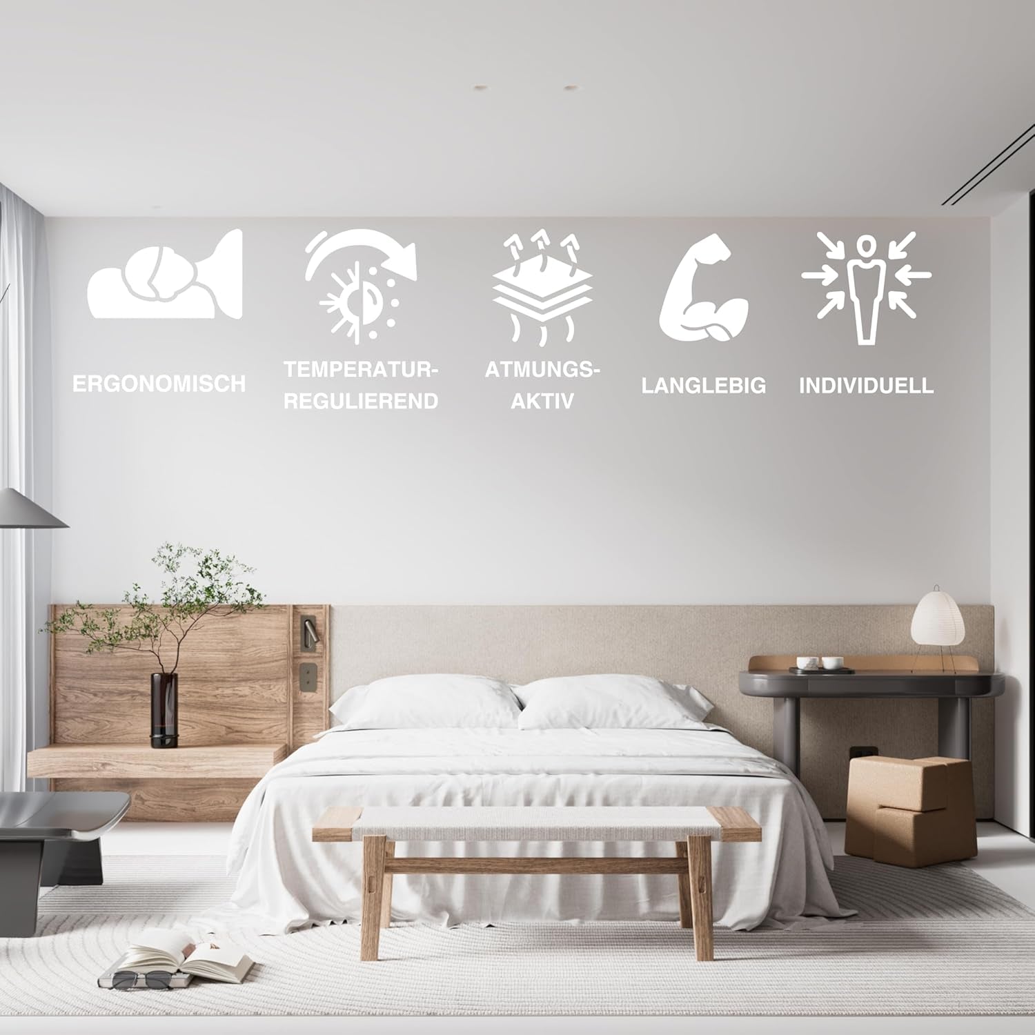 Orthopädisches Nackenstützkissen für 80 x 40, 800 x 400 mm, viskoelastisches Kissen, Visco-Kissen, Kissen, Memory-Schaum-Nackenkissen, Visco-Schaum, Schlaf, weiß (710 x 420 x 120 mm). Orthopädische Nackenkissen von Naty Shop