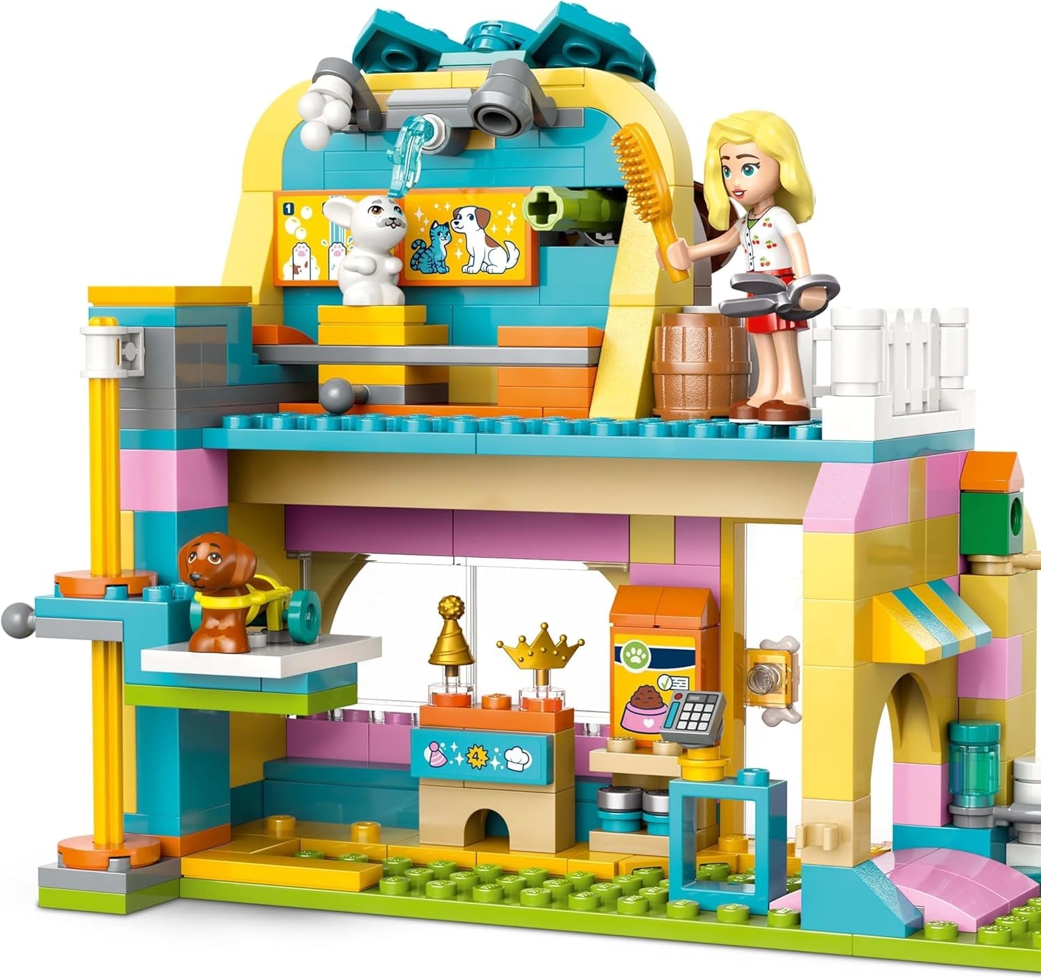 LEGO Friends Animal Accessories Store Rollenspielset Lernspielzeug für Mädchen ab 6 Jahren 3 Minifiguren und 3 Tierfiguren Katze Hund Hase Geschenkidee für Kinder 42650 Bausets Besuchen Sie den LEGO-Store
