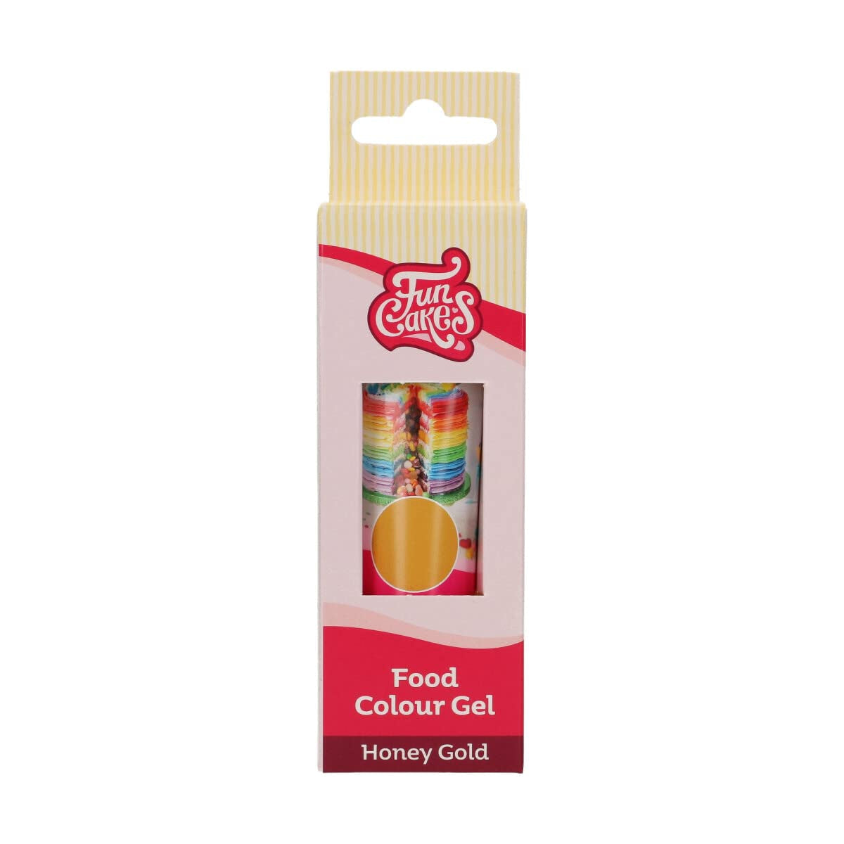 Funcakes Lebensmittelfarbe, Honey Gold Farbgel: Hochkonzentrierte Lebensmittelfarbe für Teig, Creme, Fondant, Marzipan und Gebäck. Einfache Dosierung. Ein einziger Tropfen, um lebendige Farben zu erzeugen. Halal. 30 g.