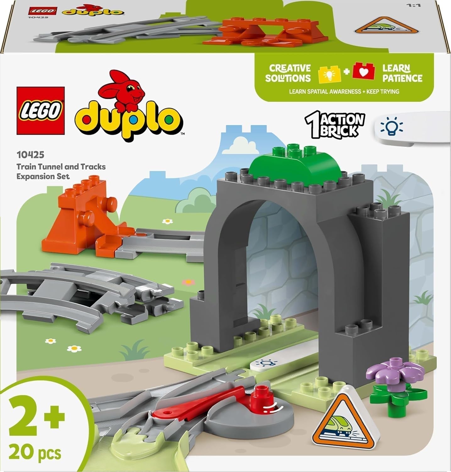 LEGO DUPLO Town Eisenbahntunnel und Gleise – Erweiterungsset, Geschenk für Kleinkinder, fördert die Geschicklichkeit, Spielset für 2-jährige Fahrzeugfans, kreatives Lernspielzeug 10425 Bausets Besuchen Sie den LEGO-Store