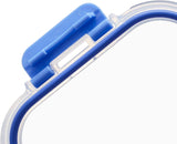 Amazon Basics Lebensmittelbehälter mit luftdichten Glasdeckeln, 14-teiliges Set, 7 Behälter und 7 Deckel, BPA-frei, transparent mit blauem Silikonband, Lebensmittelaufbewahrungsboxen Naty Shop