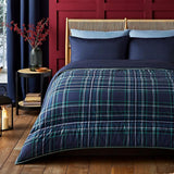 Night Lark Bettdecken- und Kissenbezug-Set, 10,5 Tog, Einzelbett, klassisches rotes Schottenkaro, luxuriöse Bettwäsche, hypoallergen, maschinenwaschbar, Naty Shop, klassische marineblaue Schottenkaro-Bettdecken und Bettdecken, Einzelbett