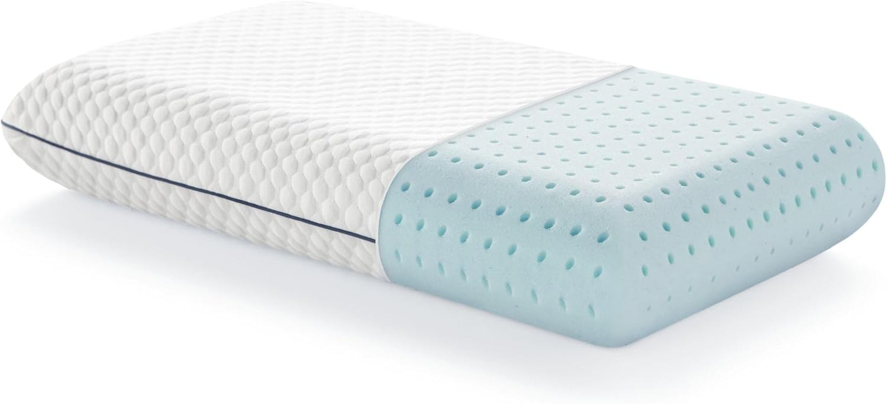 LUCID Memory-Schaum-Kissen mit Gel 40 x 60 cm – atmungsaktiv – kühlender Effekt – waschbarer Bezug – Öko-Tex-zertifiziertes Kissen, weiß