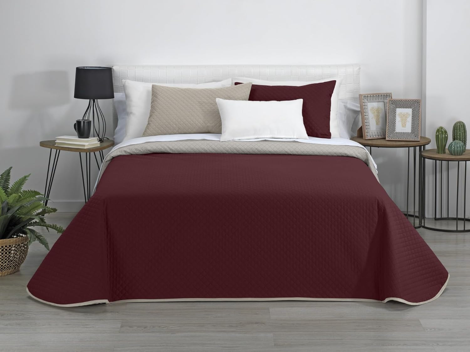 Estoralis | AVA | Wende-Boutique-Steppdecke | Für alle Jahreszeiten | Farbe - Grau/Rot | Für 80/90 cm Bett. Bett. (180 x 270 cm. Ancho X Alto) | Steppdecke Quilts und Quilts Naty Shop Standardtitel