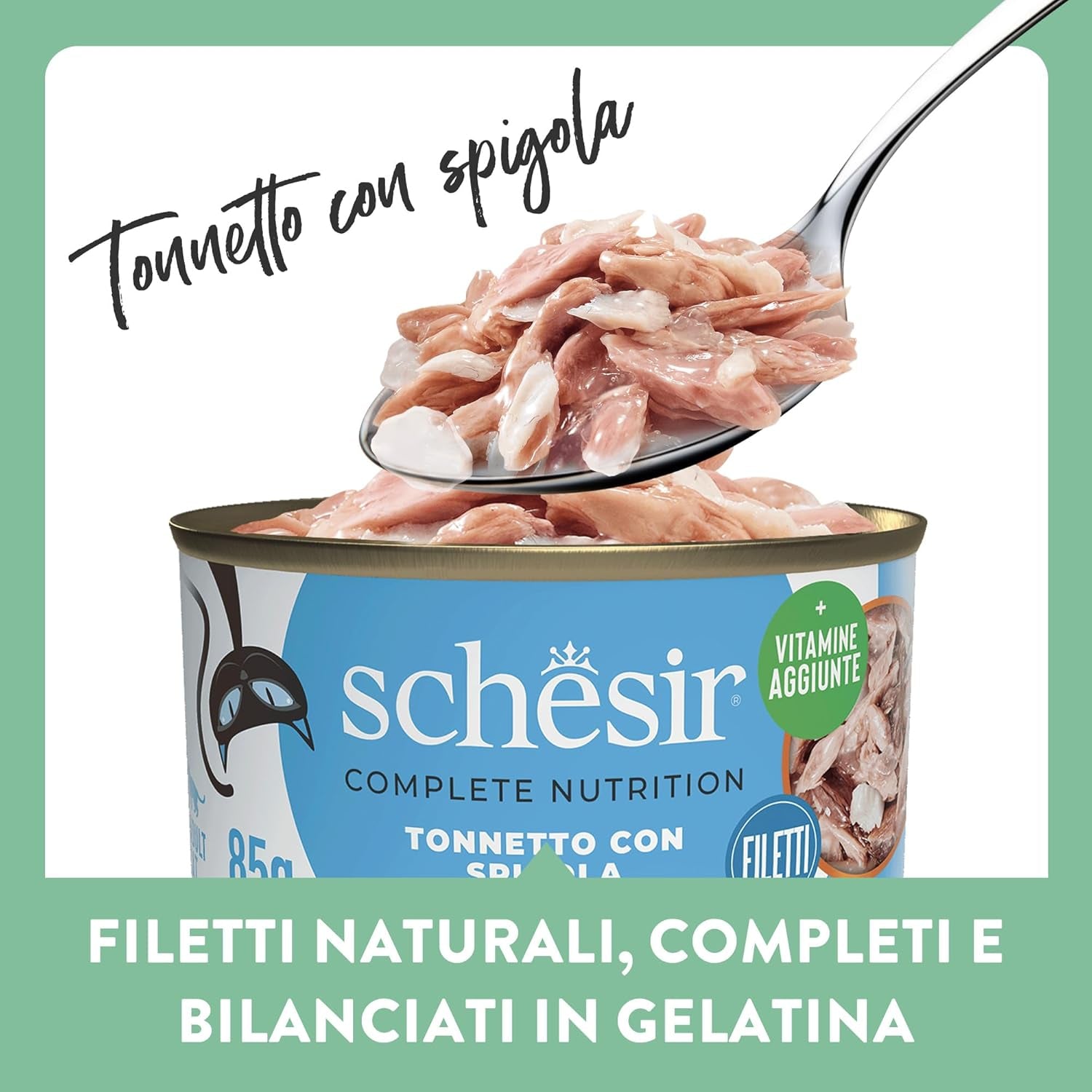 Blauflossen-Thunfisch in Gelee, komplettes Nassfutter für Katzen, in Dosen, mit zusätzlichen Vitaminen, 100 % natürlich, 6 x 85 g