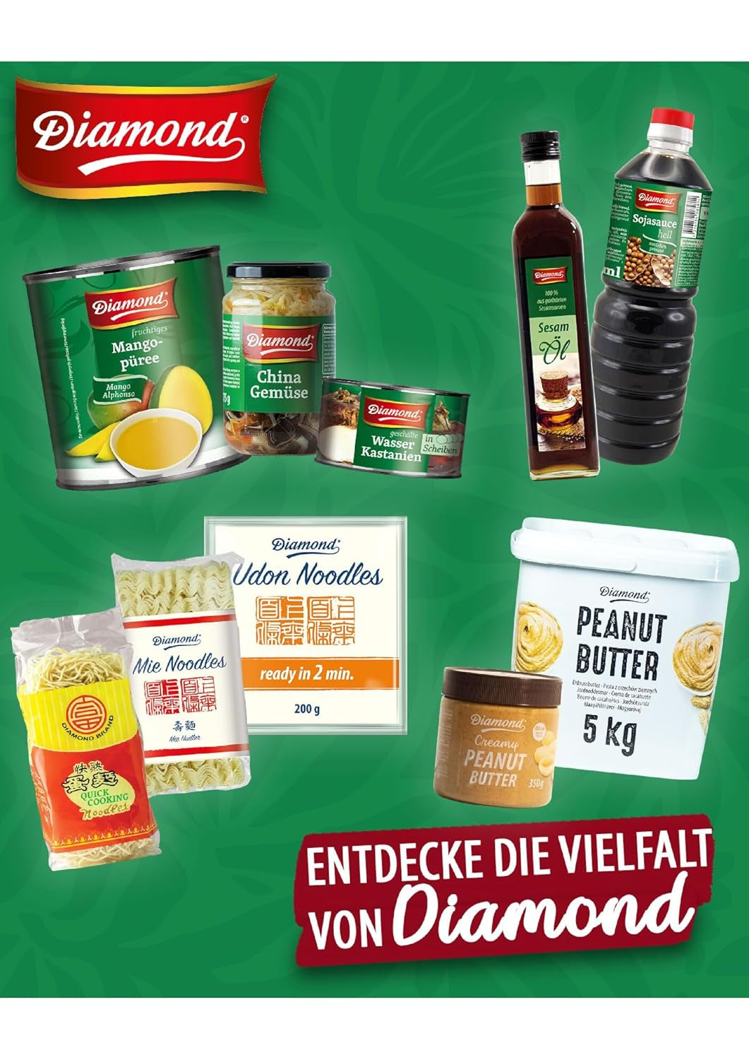 DIAMOND Mie Gemüsenudeln, Weizennudeln mit Gemüsepulver, ohne Ei, schnell und einfach, vegetarisch – 1 x 250 g