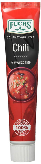 Fuchs Gewürze – Chili Gewürzpaste, vollmundig pikantes Aroma, Paste zum Würzen von scharfen Soßen, Fleisch-Gerichten oder Suppen aller Länder-Küchen, 65 g