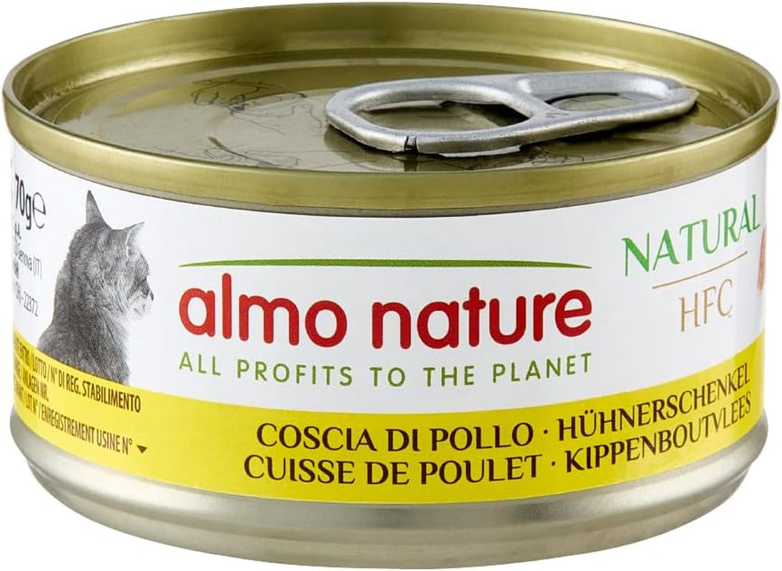 Almo Nature HFC Natürliches Nassfutter für Katzen – Verschiedene Rezepte mit Huhn – 6 x 70 g