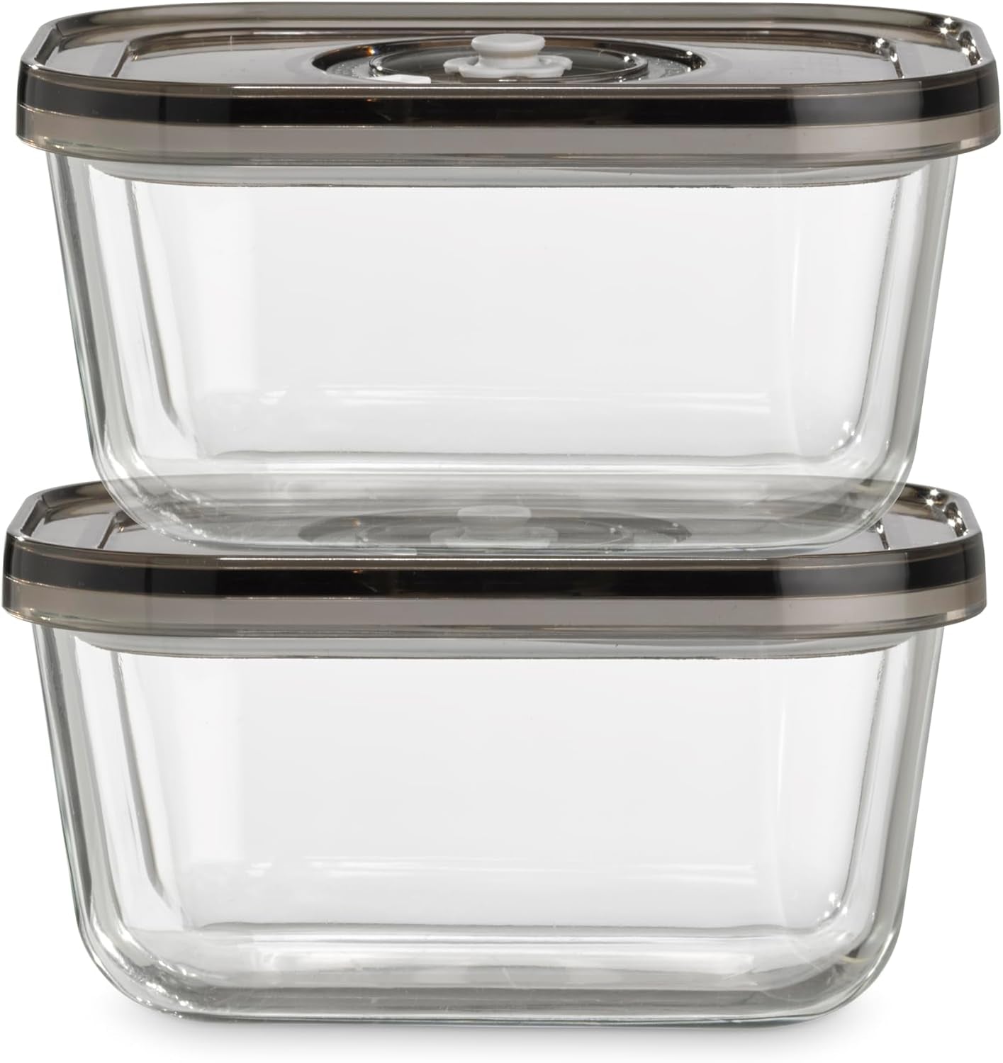 Caso Vacu OneTouch Eco Set, manuelles Vakuumiergerät, inklusive 3 Glas-Vakuumbehälter und VacuBoxx Eco-Duo S – Vakuum-Frischebehälter / 2 Behälter mit je 500 ml Frischhaltedosen Naty Shop