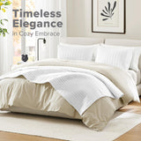 Comfort Spaces Kienna Steppdecken-Set, luxuriöse Doppelnaht-Sommerdecke, leichte, weiche Ganzjahresbettwäsche, passender Kissenbezug, weiße King-Size-Decke (264,2 x 228,6 cm), Naty Shop Bettdecken und Steppdecken