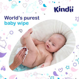 Kindii Feuchttücher Für Babies Und Kinder Pure Water 99% - 99%ige Zusammensetzung Auf Wasserbasis - Allantoin - Unparfümiert - Dermatologisch Getestet - Für Empfindliche Haut - 720 Stück - 12X60 Stück Naty Shop
