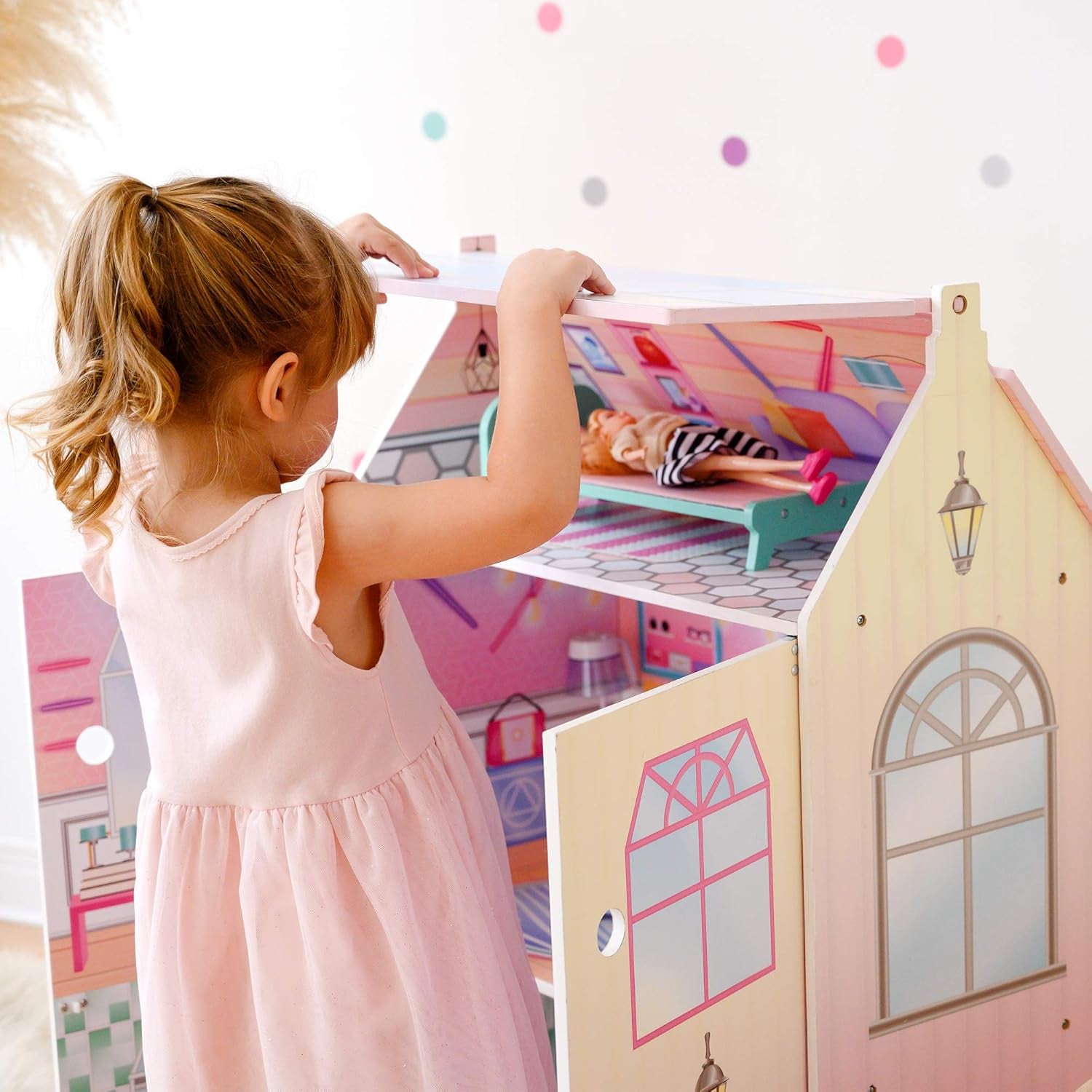Olivias Little World Glasshouse Kids 12" Puppenhaus & 10 Puppenzubehör 3,5" Multi Td-12518D Puppenhäuser Naty Shop