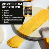 He-Ju Metallic Gold Flüssige Lebensmittelfarbe 25 ml, essbarer Glitzer für Getränke und Lebensmittel (Metallic Gold, 25 ml)