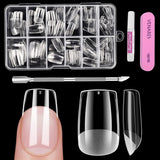 Vollständige Abdeckung für kurze Nägel, 120 Stück, 12 Größen, kurze Nagelspitzen für Gelnägel, zum Aufkleben auf künstliche Nägel, zum Aufkleben auf Nagelfeilen-Set, Nagelpolierer, Nagelhautschieber