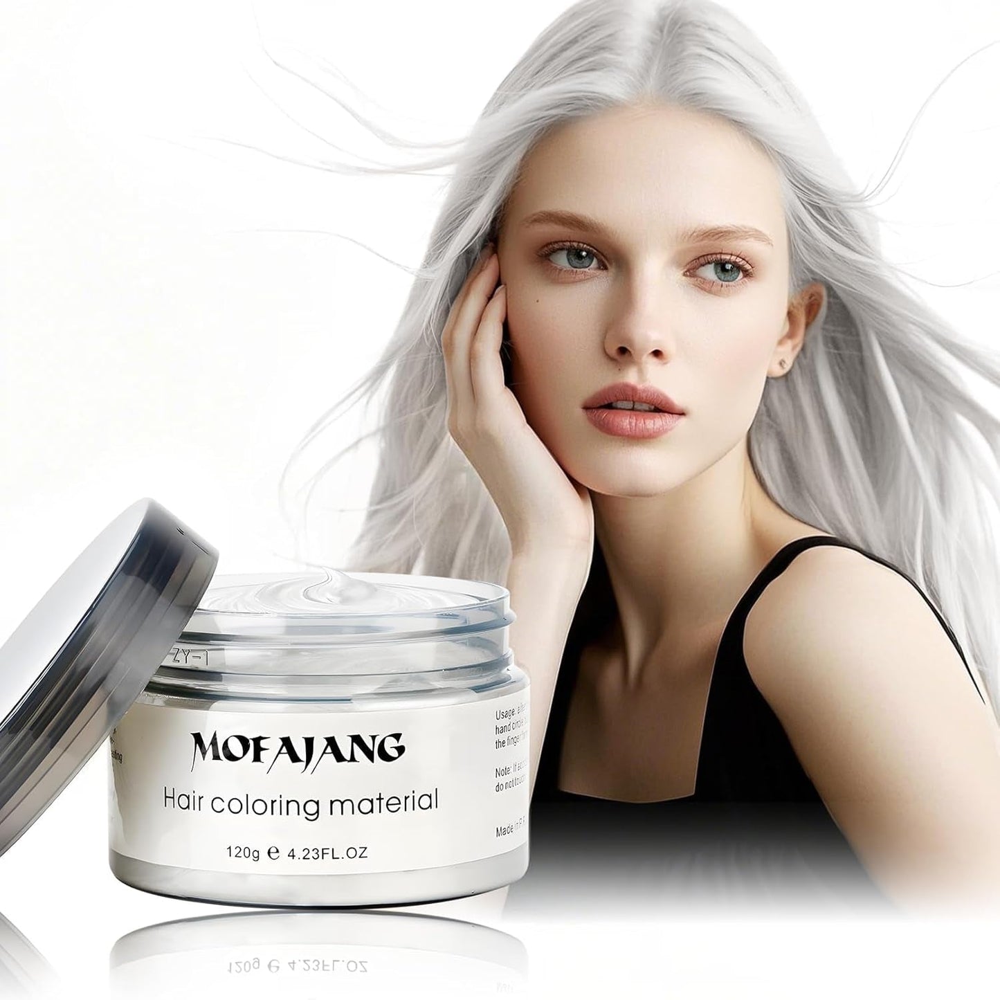 Temporäre Haarfarbe, 4,23 Unzen Farbwachs für Männer und Frauen, waschbare natürliche Farbpomade, sofortige Haarfarbe für Party, Cosplay, Halloween (rot) Naty Shop Haarfarbe weiß 120 g (1 Packung)