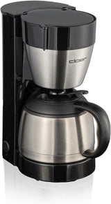 Cloer 5009 Warmhaltefilter-Espressomaschine für bis zu 8 Tassen, 800 W, mit isolierter Edelstahlkaraffe, 1 x 4 Filterbecher, Schwarz