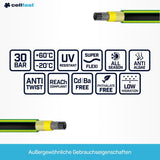 CELLFAST Gartenschlauch, 5-lagiger Wasserschlauch, doppelt geflochten, grenzüberschreitender Bewässerungsschlauch, UV-beständig, Anti-Algen, flexibel, 30 bar, 3,4 Zoll, 50 Meter, Grün