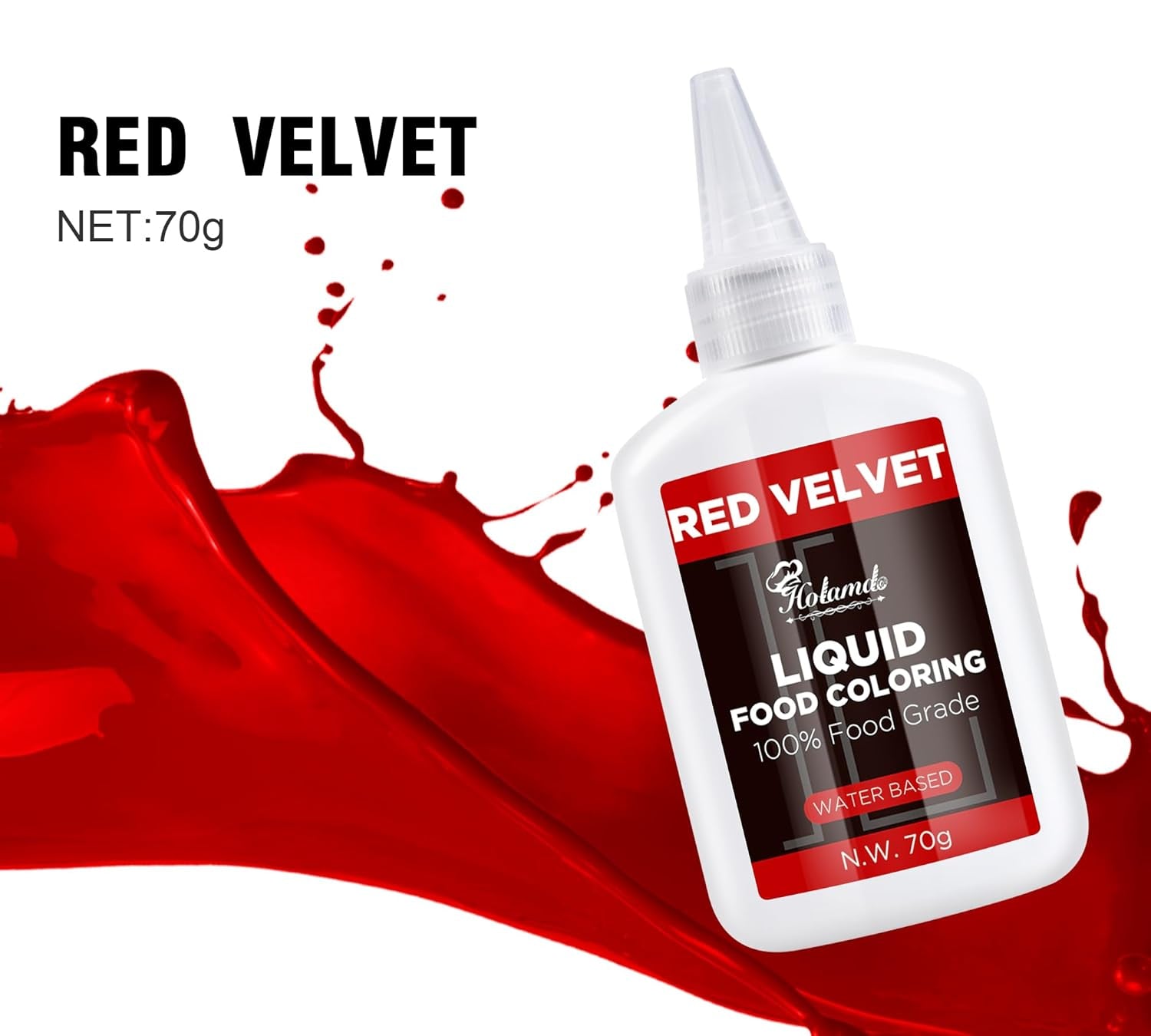 Flüssige Lebensmittelfarbe, Red Velvet Lebensmittelfarben-Set zum Backen von Kuchen, Makronen, Keksen, Lebensmittelfarbe zum Dekorieren von Kuchen, Flüssigkeit zum Färben von Getränken (70 g x 3)