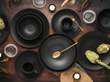 Creatable, 23146, Serie SOFT TOUCH BLACK, 20-teiliges Geschirrset, Kombiservice aus Porzellan, spülmaschinen- und mikrowellengeeignet, hergestellt in Portugal