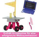 Barbie-Puppe zum 65. Jubiläum und 10 Zubehörteile, brünettes Puppen-Astronauten-Set, Rover auf Rädern, Weltraumhelm mit anpassbarem Visier und mehr, HRG45 Naty Shop Dolls