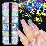 JMEOWIO Nagelglitzer, 12 Gitter, Meerjungfrau, Nagelkunst, Dekoration, Zubehör, Nageldesign