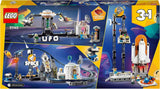 LEGO 31142 Creator 3-in-1-Weltraum-Achterbahn-Spielzeugset für Kinder mit funktionierenden Wagen, lässt sich in einen Freifallturm oder ein Karussell mit Raketen und leuchtenden Steinen umbauen. Besuchen Sie den LEGO-Store
