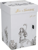 Alice im Wunderland Teekanne und Milchkännchen aus feinem Porzellan, Porzellanschale und Milchkännchen in einer luxuriösen Geschenkbox