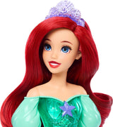 Mattel Disney Princess Ariel Puppe, langes Styling-Haar, positionierbar, abnehmbare Schuhe und Stirnband, Disney-Geschenke, Spielzeug für Kinder ab 3 Jahren, HLW10
