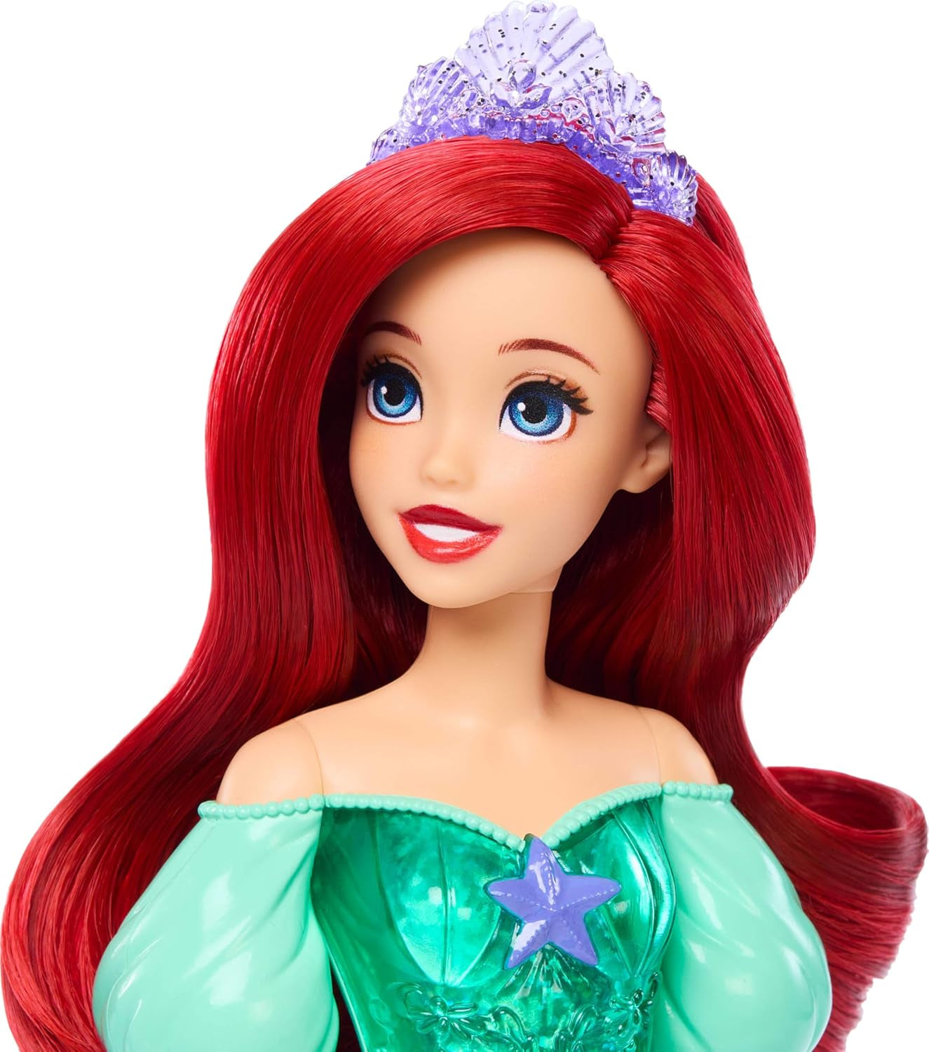 Mattel Disney Princess Ariel Puppe, langes Styling-Haar, positionierbar, abnehmbare Schuhe und Stirnband, Disney-Geschenke, Spielzeug für Kinder ab 3 Jahren, HLW10