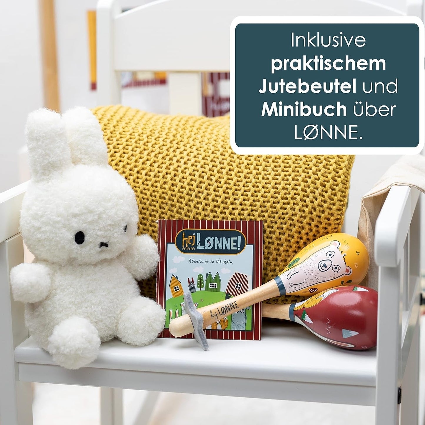 HEJ LØNNE 2er-Set Holzglocken – Maracas für Kinder – Musikinstrument aus Holz zur Förderung von Motorik, Koordination und Sozialverhalten – Holzglocke für Kinder – Kinderspielzeug Toys Bebe Naty Shop
