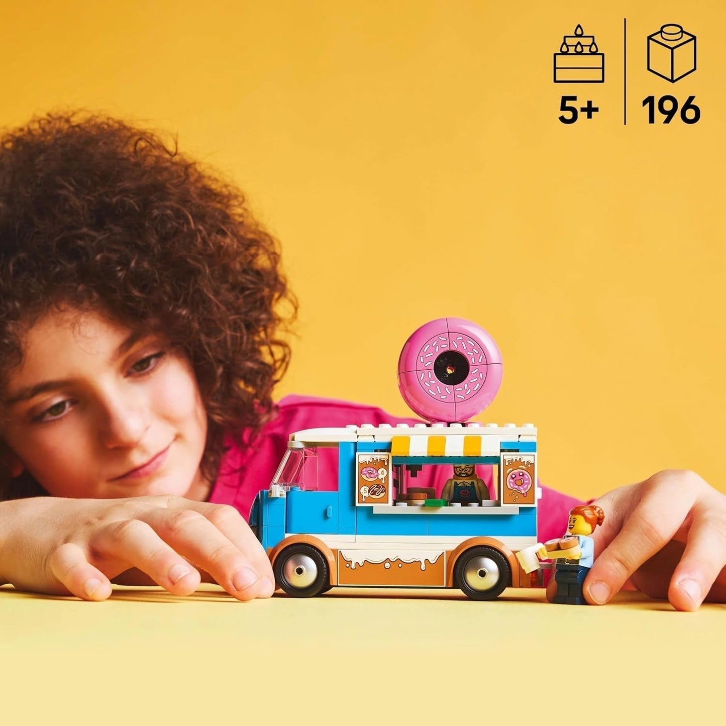 LEGO City Donut Truck – Spielzeug-Imbisswagen mit 2 Polizei-Minifiguren – Konstruktionsspielzeug für Jungen und Mädchen ab 5 Jahren – Geburtstags- und Weihnachtsgeschenkidee 60452 Bausets Besuchen Sie den LEGO-Store