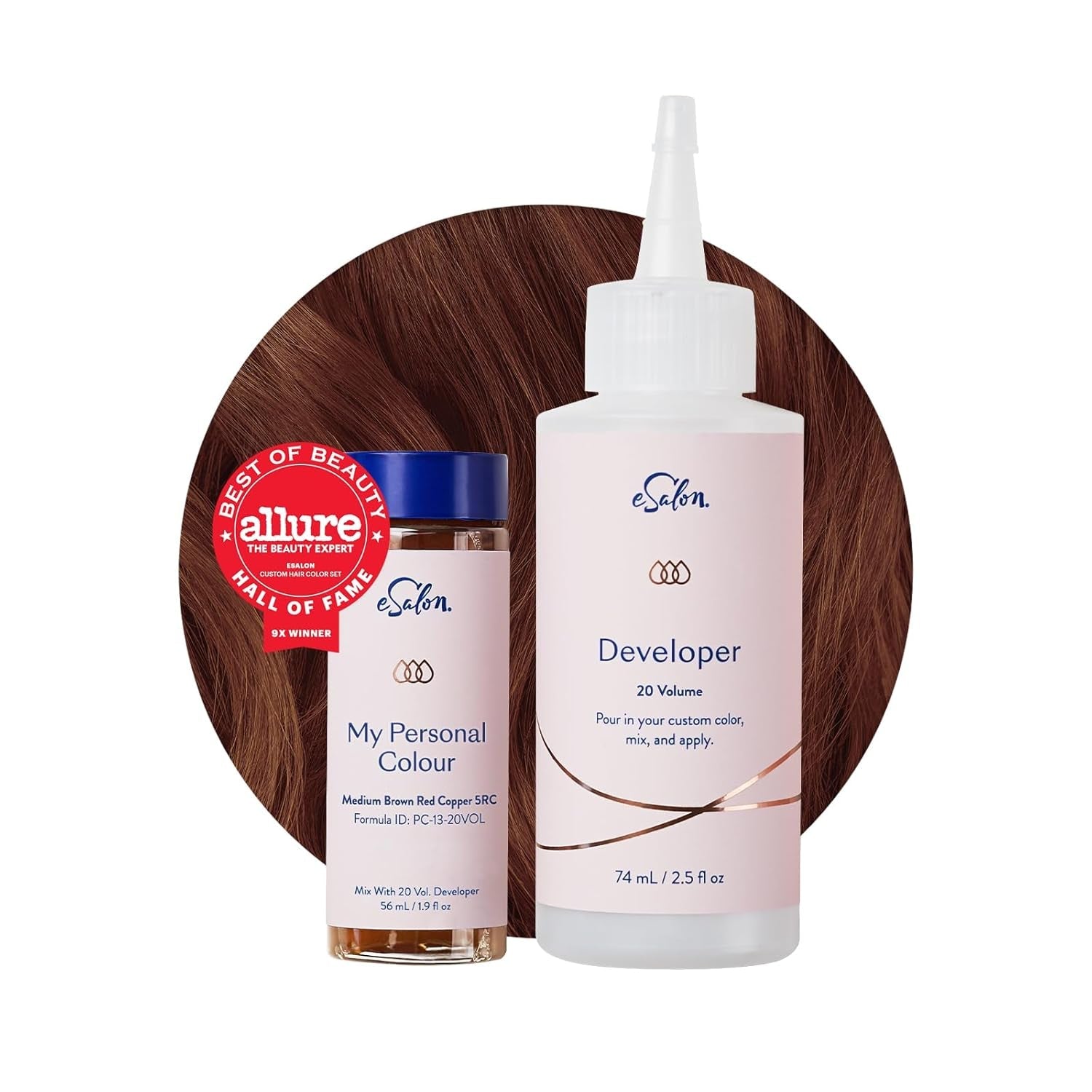 Permanentes Haarfarben-Set, 100 % Grauabdeckung, Heimfärbung, 0 % Ammoniak-Haarfärbemittel, mehrdimensionale Haarfärbemittel, professionelle Haarfärbemittel, Naty Shop Haarfärbemittel Mittelbraun, Rotkupfer 5Rc