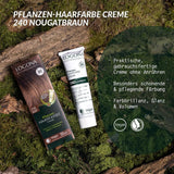 LOGONA Naturkosmetik Pflanzenhaarfarbe Creme 240 Nougatbraun, Naturfarbe für braunes Haar mit Henna, Färbecreme für Brauntöne, Coloration für dunkles Haar, 150ml Haarfarbe Naty Shop