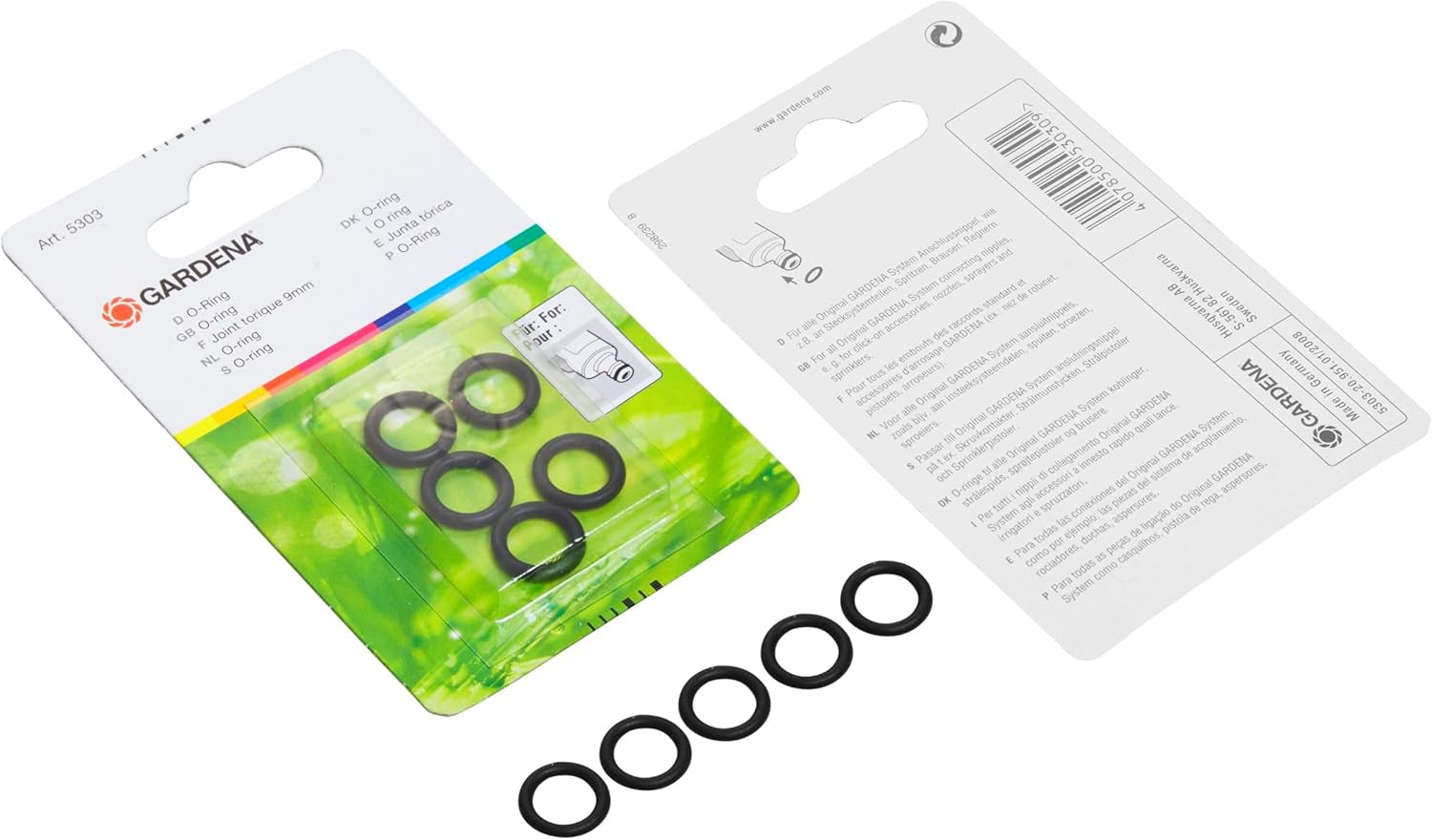 Gardena Ringdichtung: Vielseitige Dichtung zur Verbindung aller Original Gardena Armaturen wie Duschköpfe und Sprinkler (5303-20)