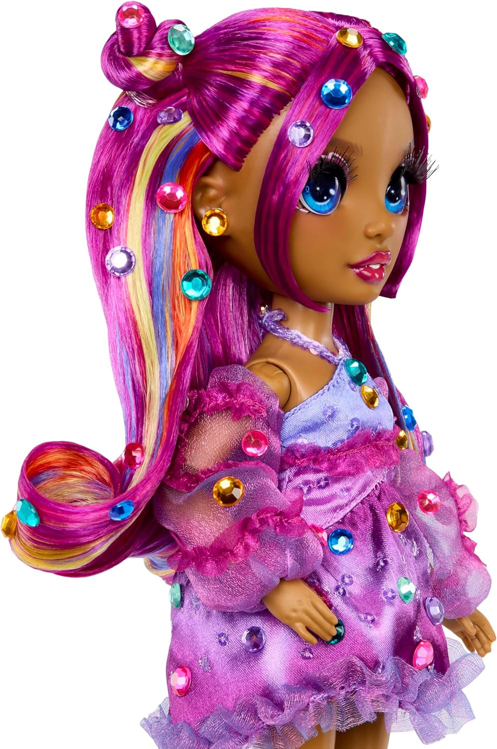 Rainbow High Be Dazzling – Noemie Violette – lilafarbene 28 cm große Modepuppe mit Dekorationswerkzeug, funkelnden Edelsteinen und Styling-Zubehör