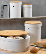 Kela Brotkasten mit Belüftungslöchern, Keramik-Brotkasten, SALENA, Brotschale, weiß, 36,5 x 23,5 x 14 cm, Aufbewahrungsboxen für Lebensmittel, Naty Shop