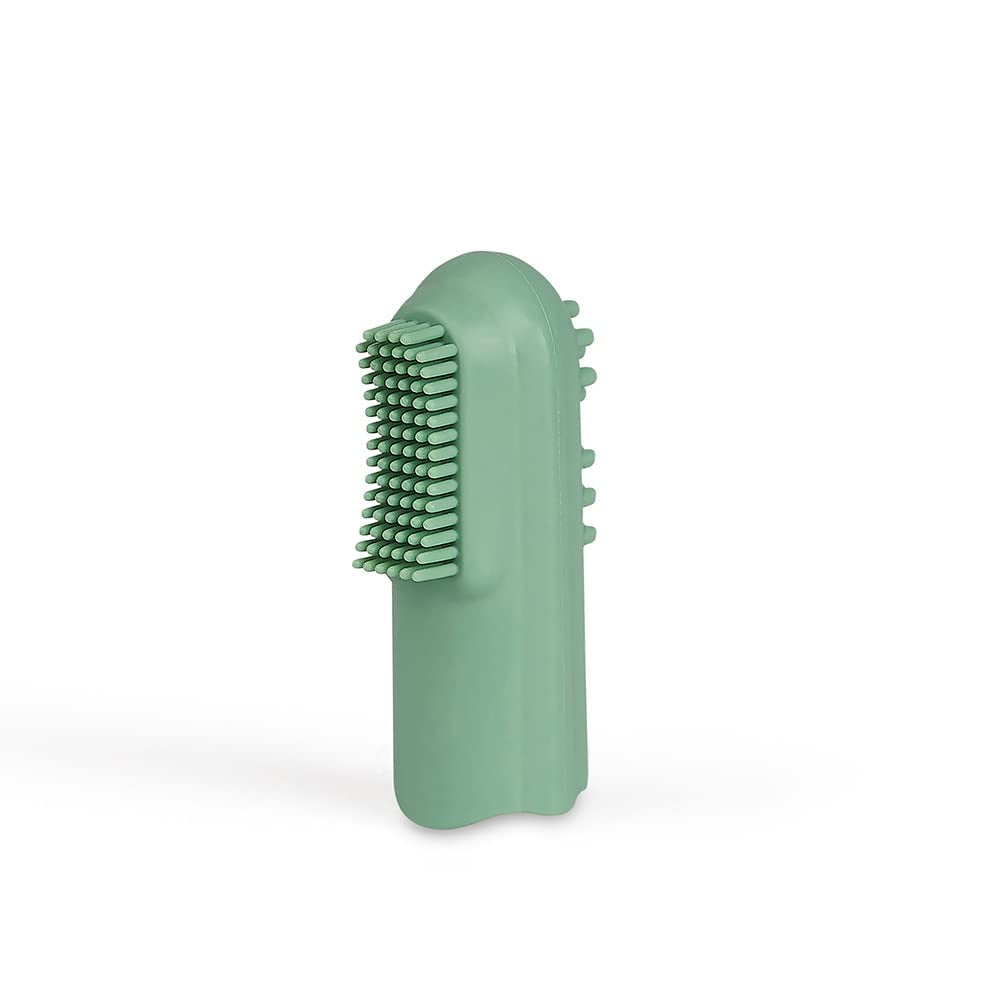 Bio-Naturkautschuk-Baby-Beißring, Massagegummi, BPA-frei, weich, fördert die Feinmotorik, Dinosaurier-Design (639-V1). Fingerzahnbürste aus Naturkautschuk