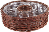 Dehner Weidenkorbring mit Pflanzfolie, Höhe 12 cm, Ø 40 cm, Weidenstoff, braun
