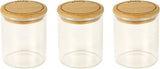 Set aus 3 quadratischen Glasbehältern mit Bambusdeckel – 800 ml, Borosilikatglas, Bambus, Silikon, natur, 11 x 11 x 11 cm. Frischhaltedosen Naty Shop Set aus 3 Boîtes À Épices – 180 ml