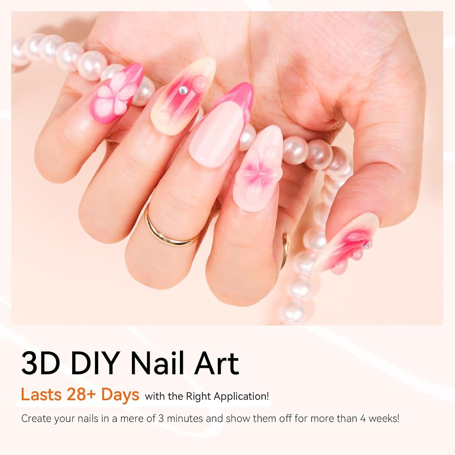 Makartt 3D Nail Art Gel – Strass-Klebegel 15 g für Nagel-Schlüsselanhänger, multifunktionales Nagelskulptur-Gel für DIY-Nageldesign, Nagelskulptur-Nagelmodellierung zu Hause (transparent)