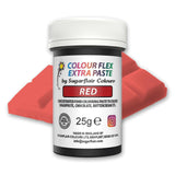 Sugarflair Colourflex Extra Paste Lebensmittelfarbe, rot – Essbare Lebensmittelfarbe für Buttercreme, Schokolade, Zuckerpaste, Zuckerguss, Fondant, Kuchenmischungen, Teig und mehr – 25 g