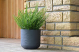- Runder Topf, 40 cm, Volcania'Up 32,5 l, Steinoptik, einwandig, Wassertankbereich, Ø 38,5 x H. 36,8 cm, Anthrazitgrau